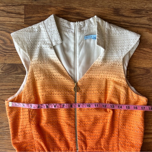Antonio Melani Ombré Orange/White Structured Dress - Picture 2 of 4